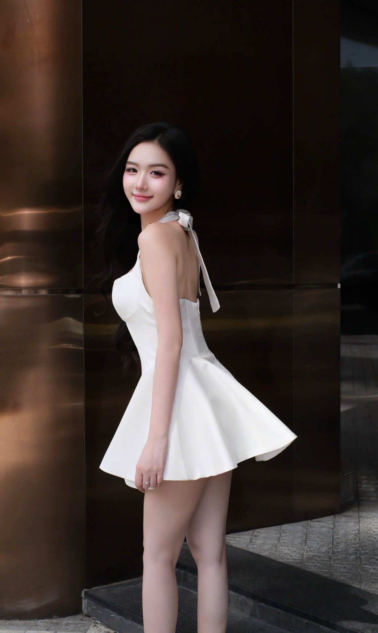 Đầm Xòe Yếm Cột