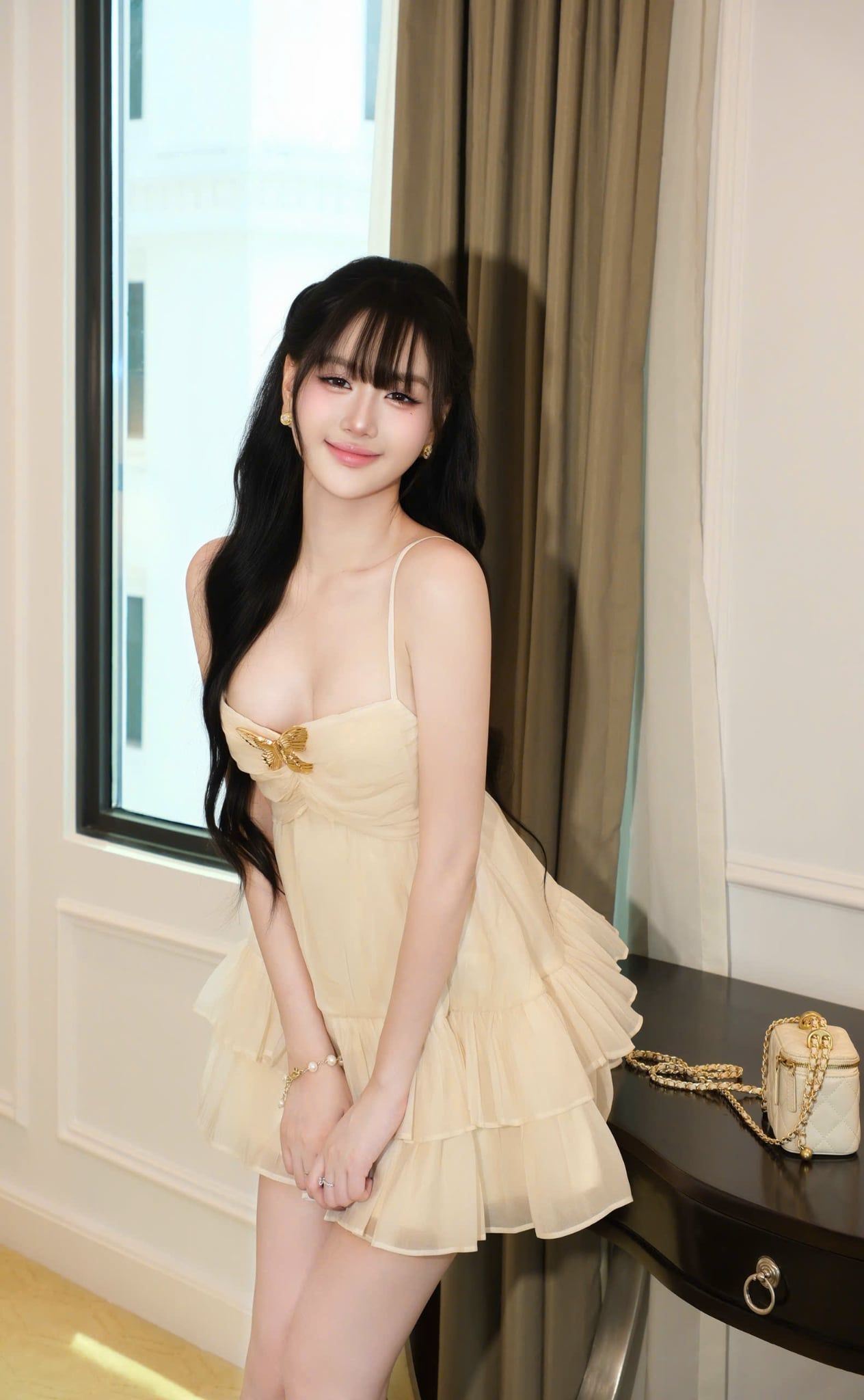 Đầm 2S Voan Xòe Kèm Charm