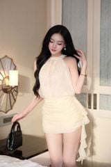 Set Yếm Voan Phối Ren Tua Rua
