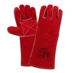 Găng Tay Da Hàn GNC Safety Màu Đỏ 14 -16 Inch