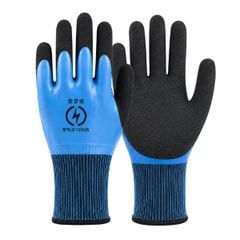 Găng Tay Phủ Cao Su Cách Điện 1000V - Chống Trơn Trượt, Chống Nước, An Toàn Khi Làm Việc Với Điện