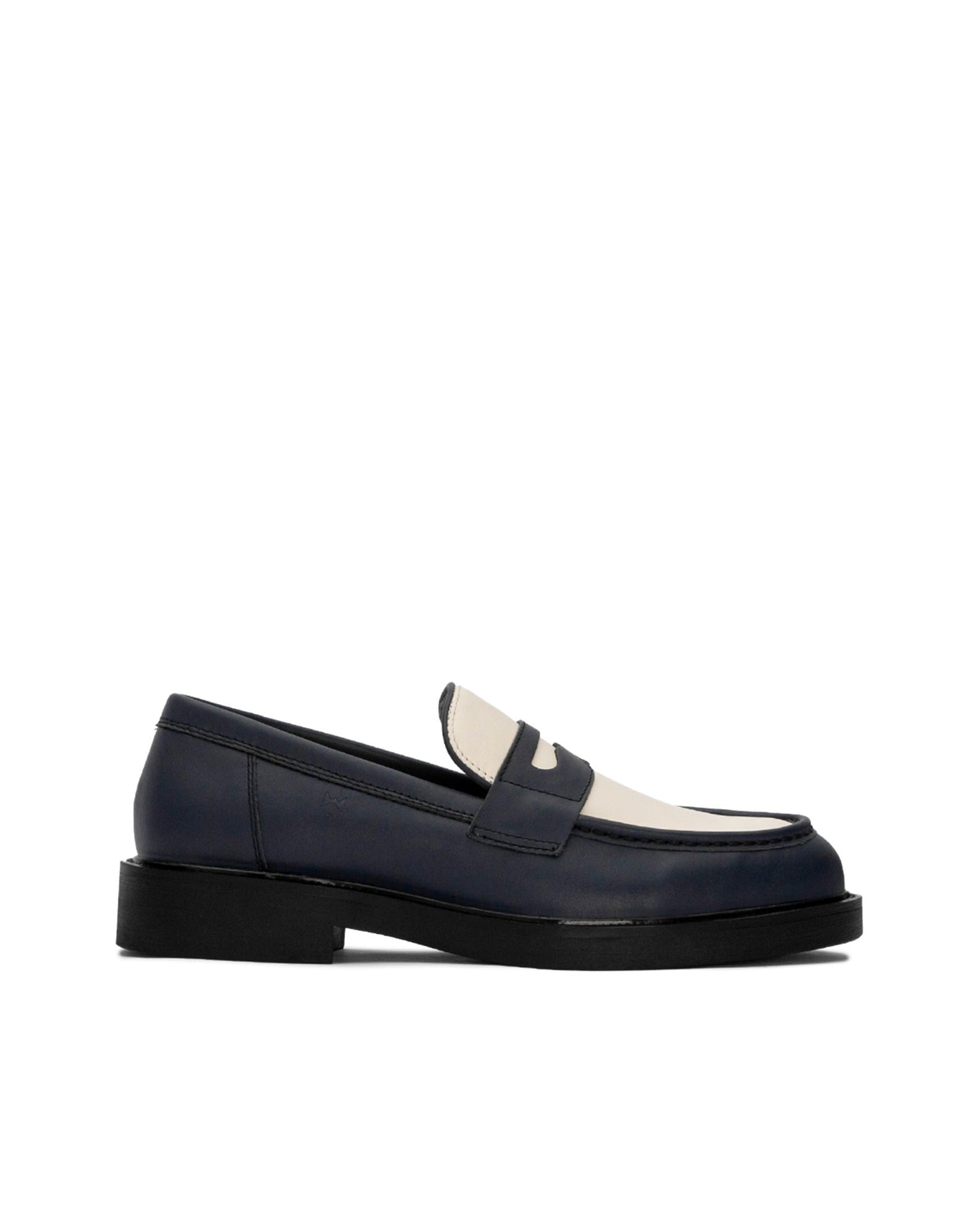 THE SEAN WOLF PENNY LOAFER - NAVY BLUE & OFFWHITE