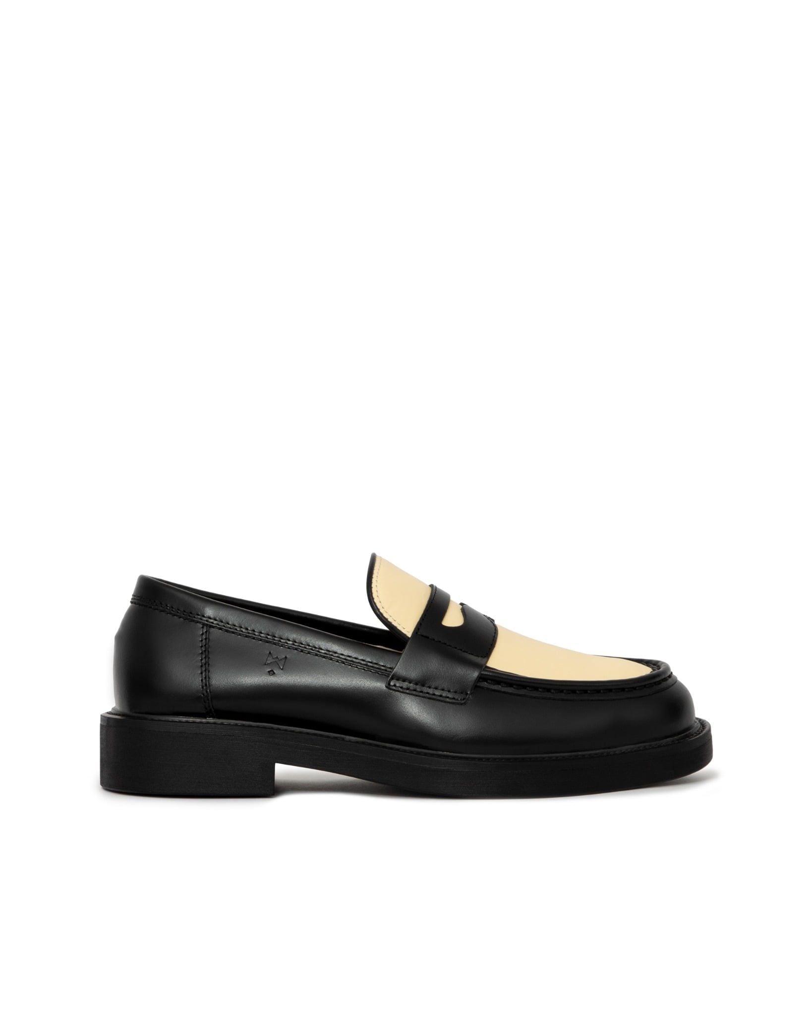 THE SEAN WOLF PENNY LOAFER - BLACK OFF WHITE