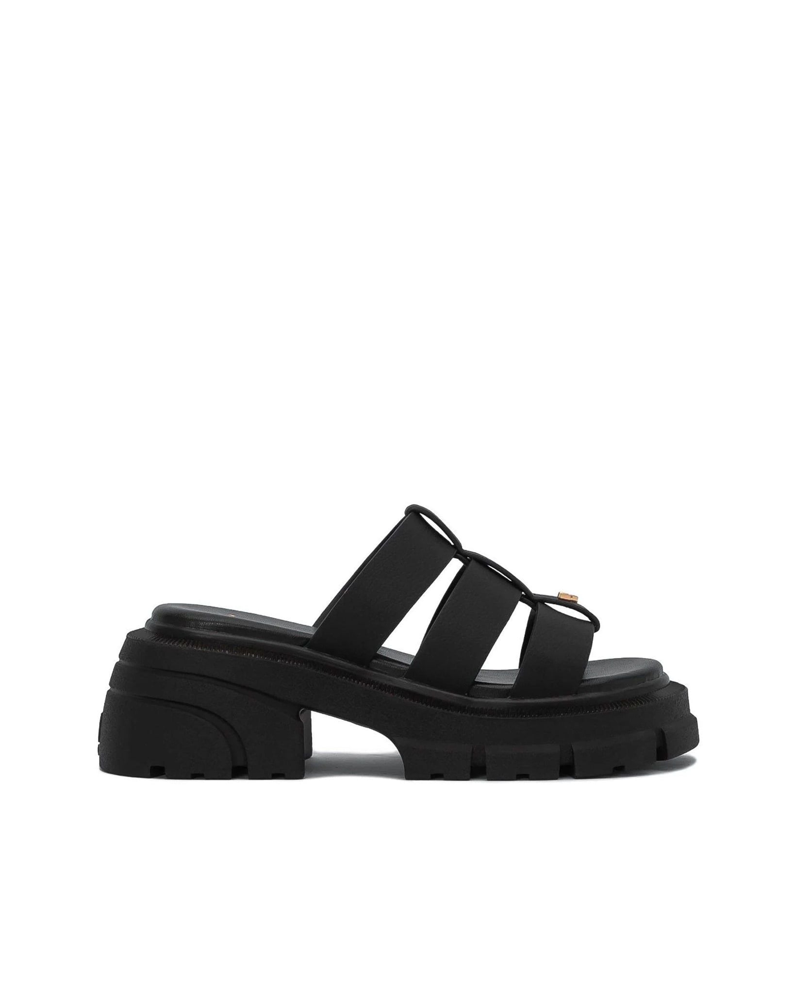 THE QUEEN WOLF CAGE SANDAL - BLACK