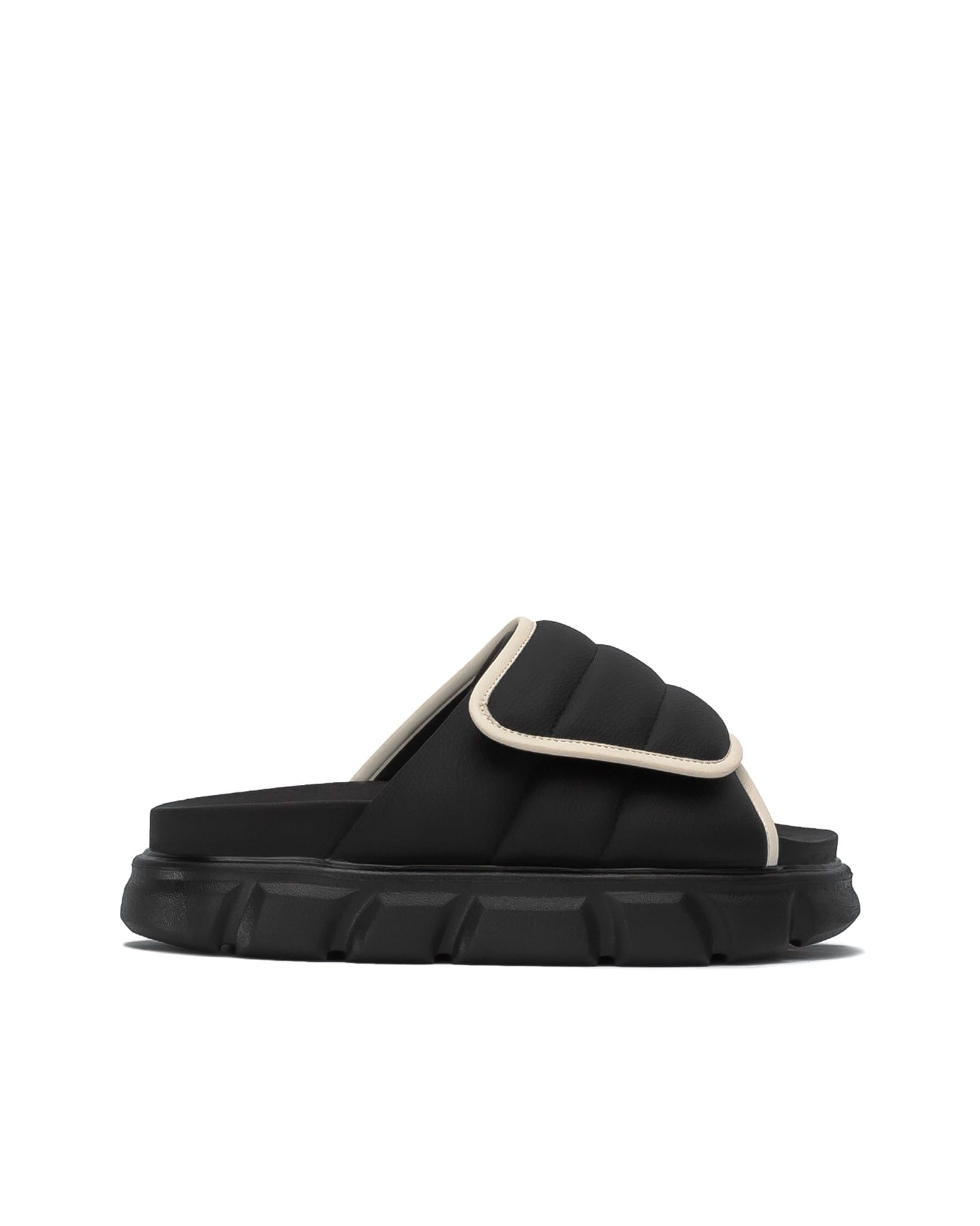 THE LARVA LADY WOLF SLIDE SANDAL - BLACK WHITE