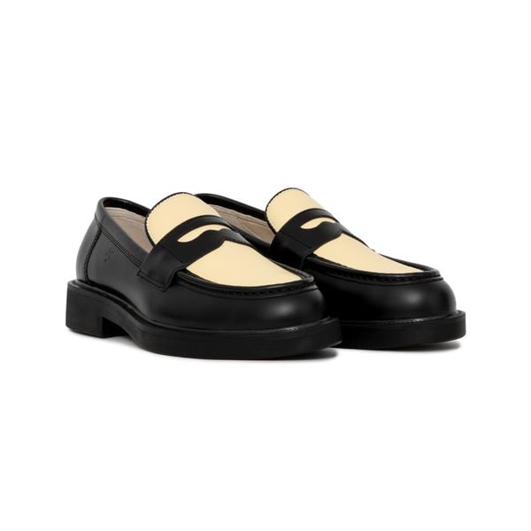  THE SEAN WOLF PENNY LOAFER - BLACK OFF WHITE 