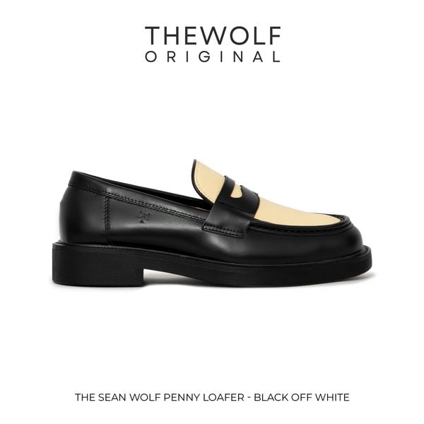  THE SEAN LADY WOLF PENNY LOAFER - BLACK OFF WHITE 