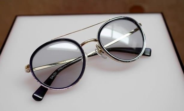  Alain Mikli Dalou A02027 005 blue pointille light gold sunglasses 