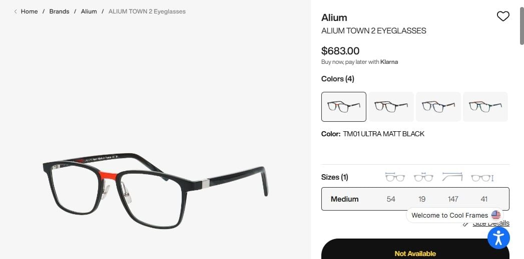 Alium Town 2 Black TM01 eyeglasses 