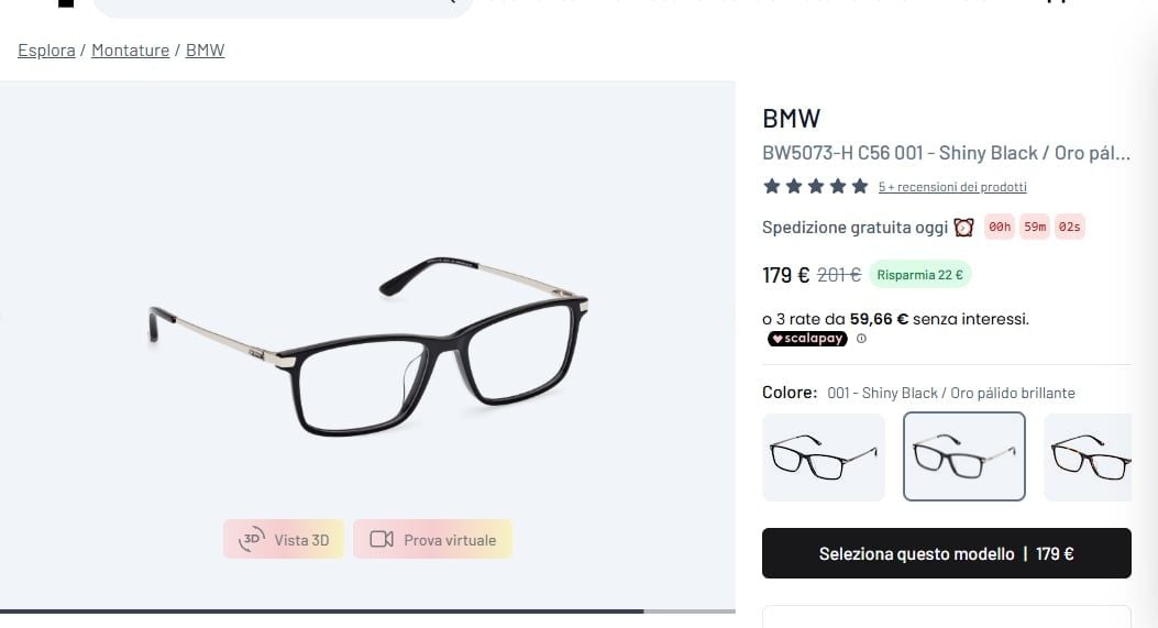  BMW BW5073-H 001 titanium eyeglasses 