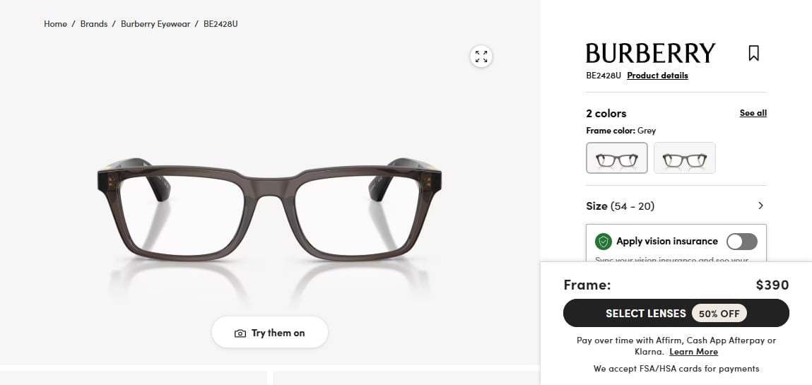  Burberry BE2428U eyeglasses 
