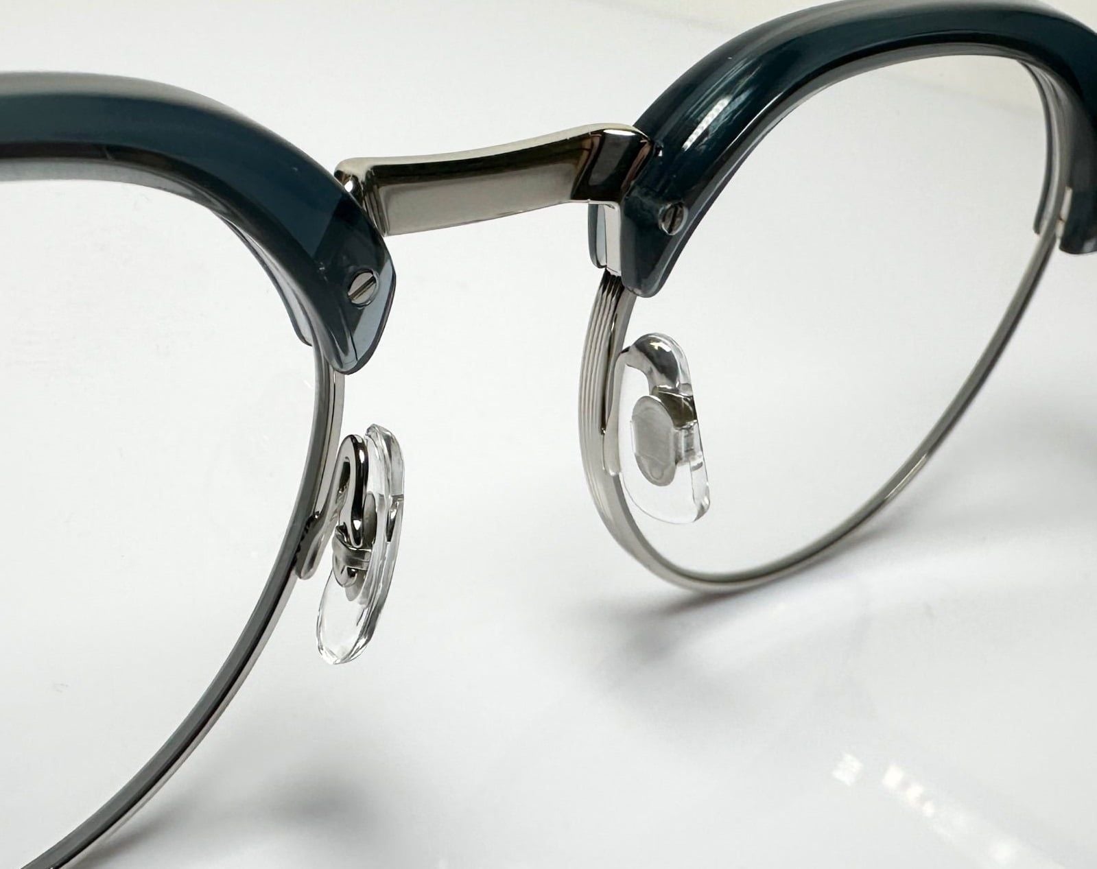  Garrett Leight Oakwood Navy Silver eyeglasses 