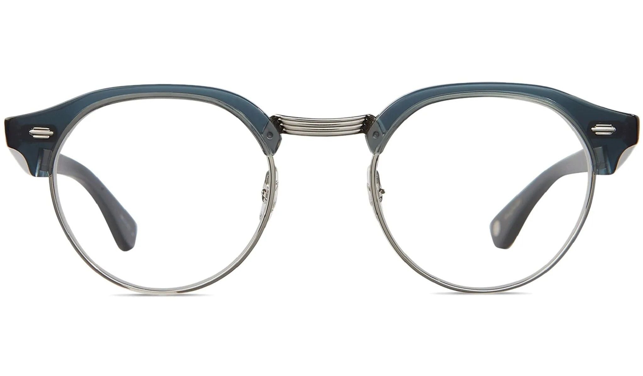  Garrett Leight Oakwood Navy Silver eyeglasses 