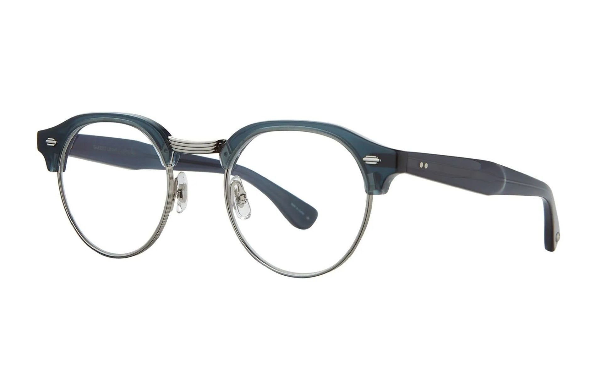  Garrett Leight Oakwood Navy Silver eyeglasses 