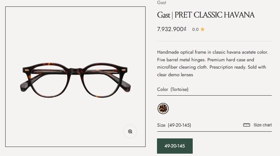  Gast Pret classic havana eyeglasses 