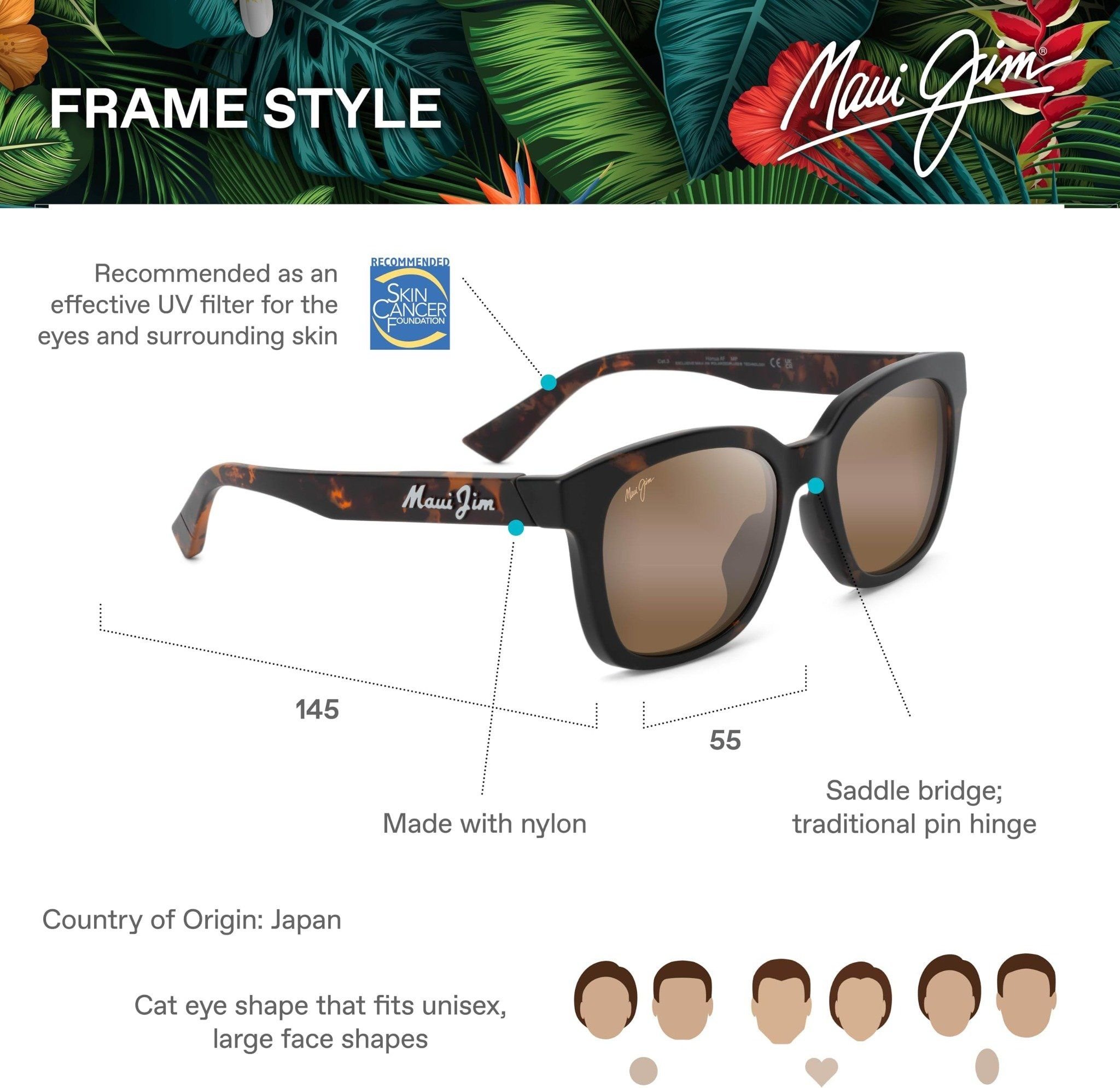  Maui Jim Honua (Asian Fit) Matte Dark Havana sunglasses 