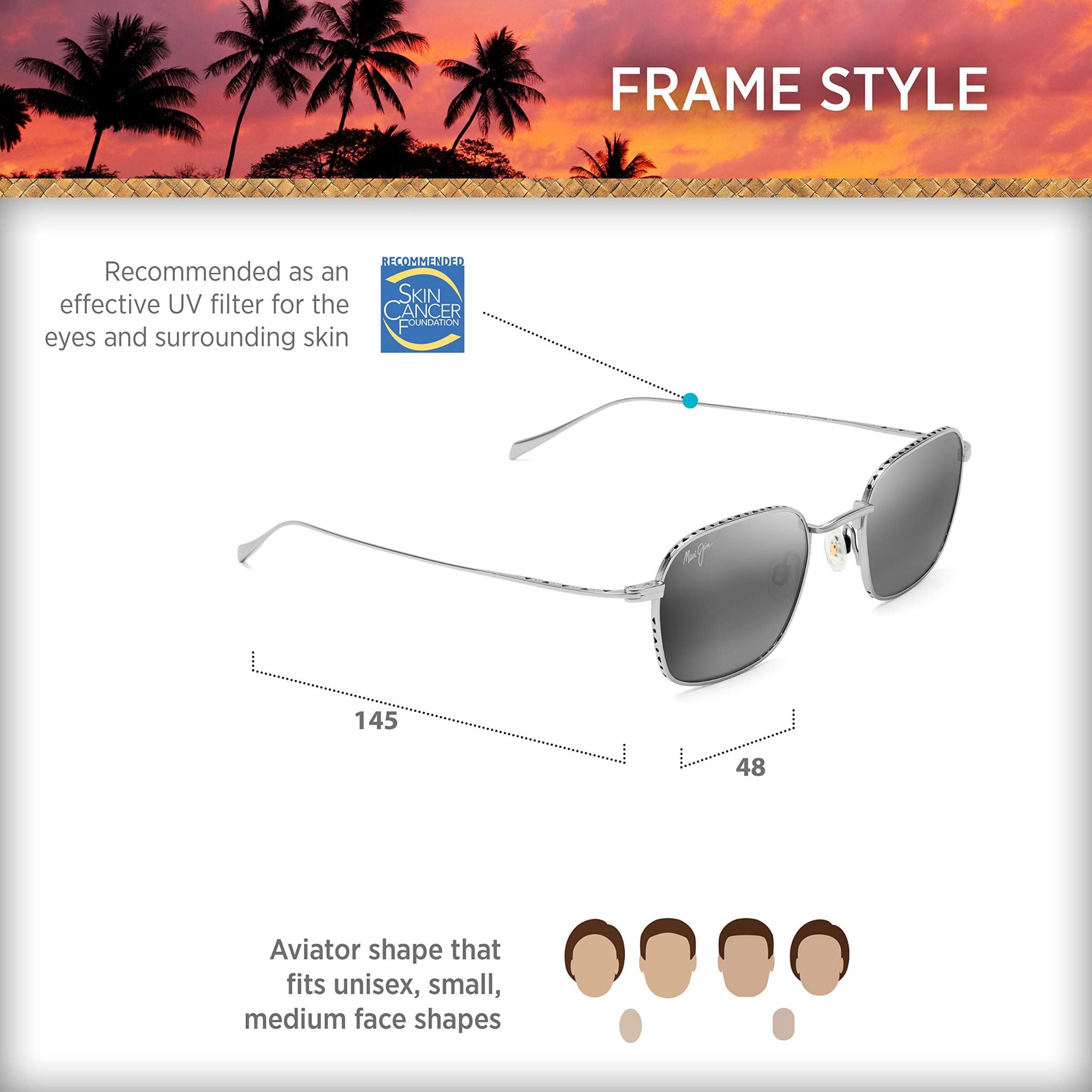  Maui Jim Puka neutral grey sunglasses 