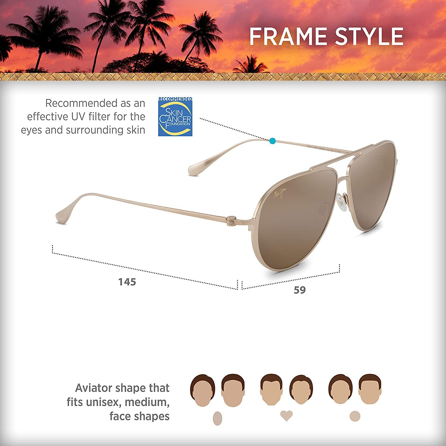  Maui Jim Shallows HCL bronze sunglasses 