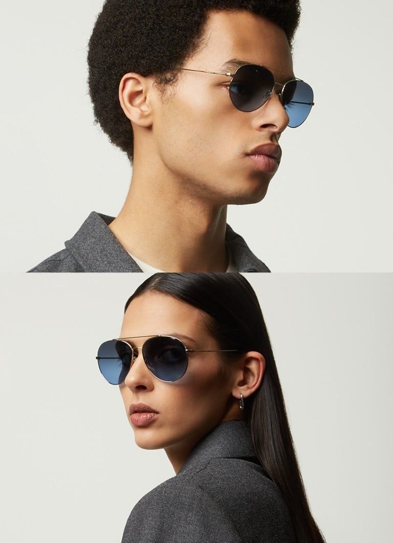  Oliver Peoples Airdale Silver / Midnight Express Polarized sunglasses 
