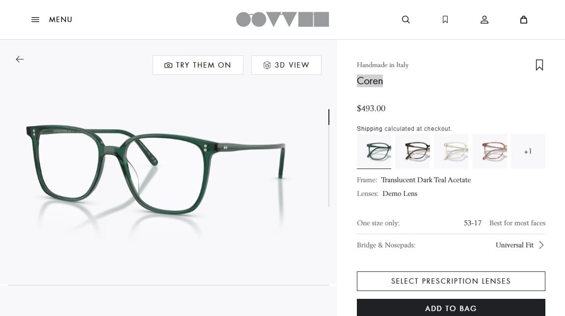  Oliver Peoples Coren dark teal eyeglasses 