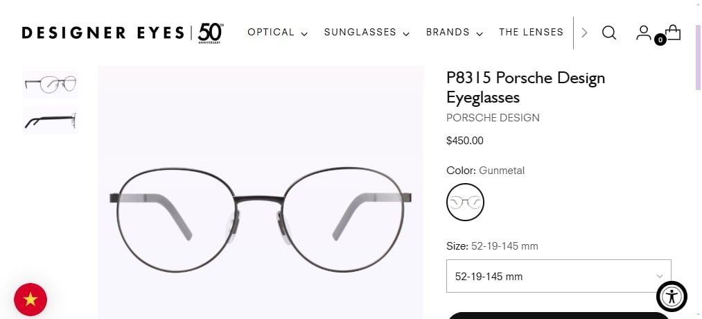  Porsche Design P 8315 gunmetal eyeglasses 