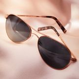  Randolph Amelia Rosegold Aviator Polarized Sunglasses 