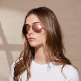  Randolph Amelia Rosegold Aviator Polarized Sunglasses 