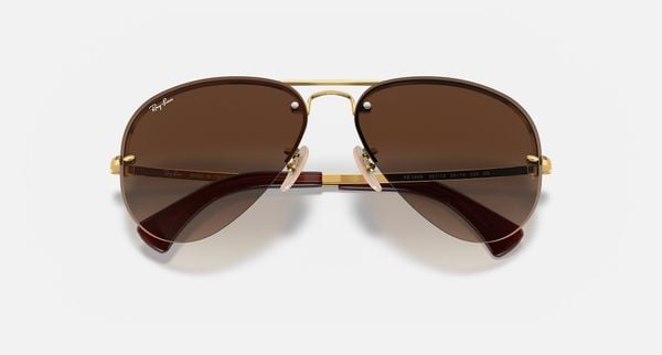  Ray Ban RB3449 Arista Gold and Brown Gradient sunglasses 