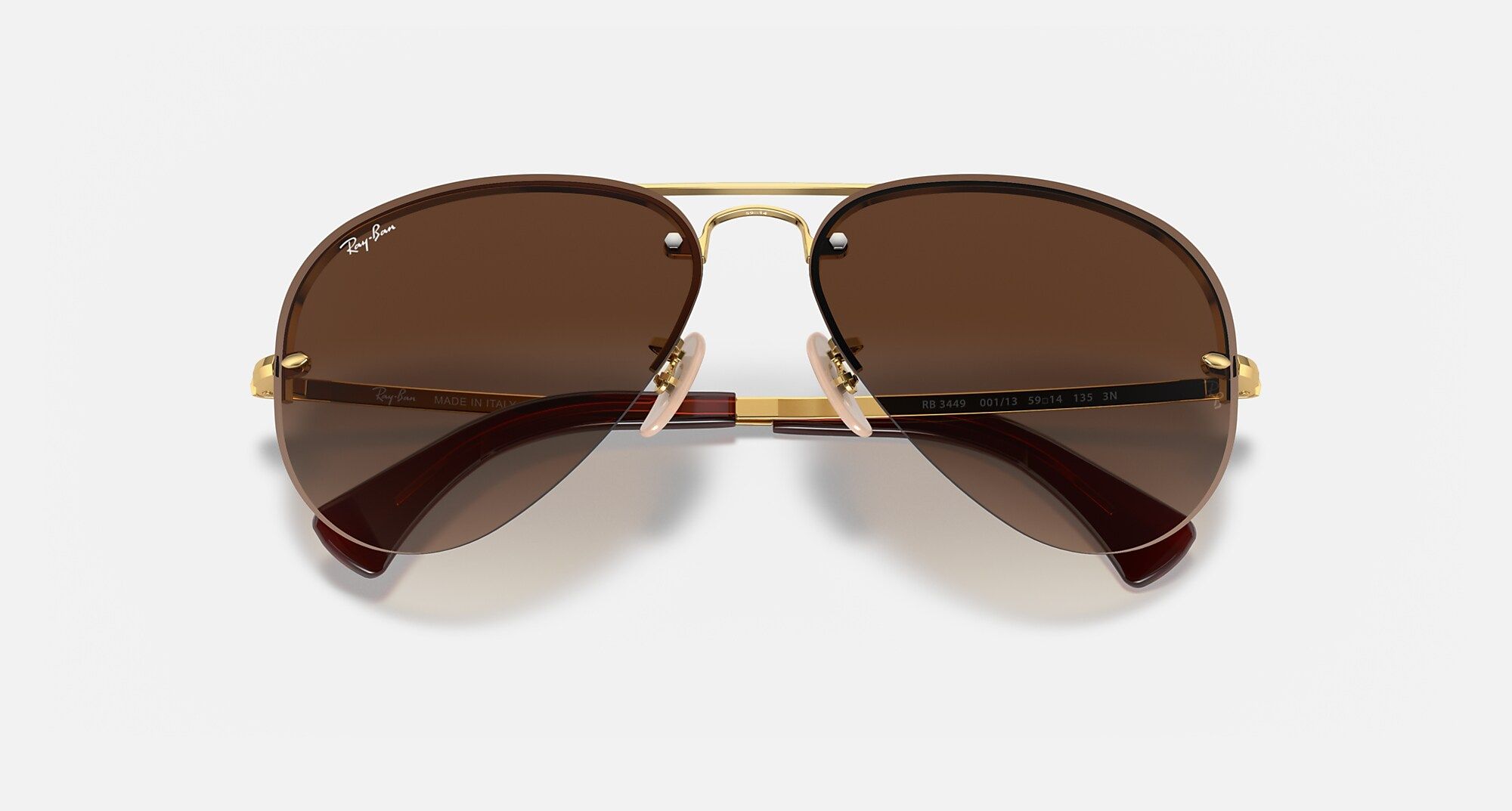  Ray Ban RB3449 Arista Gold and Brown Gradient sunglasses 
