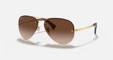  Ray Ban RB3449 Arista Gold and Brown Gradient sunglasses 