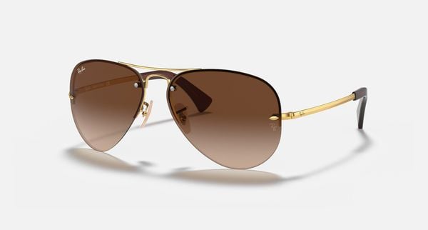  Ray Ban RB3449 Arista Gold and Brown Gradient sunglasses 