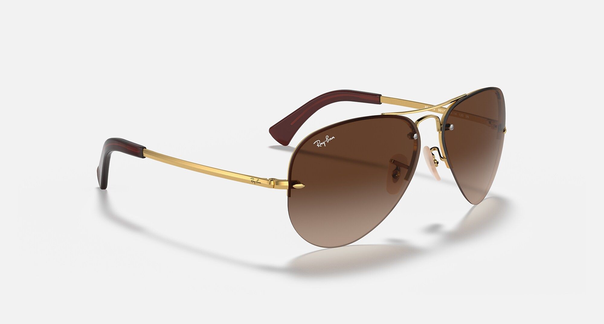  Ray Ban RB3449 Arista Gold and Brown Gradient sunglasses 