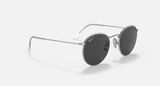 Ray Ban Round Titanium Polished Silver Frame Polarized Black Lenses sunglasses 