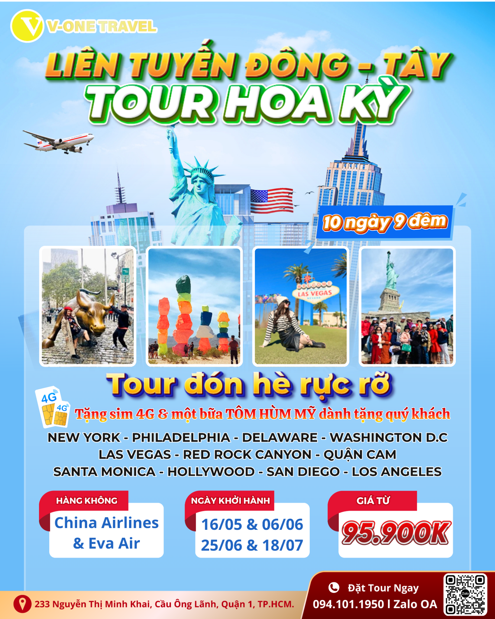 LIÊN TUYẾN ĐÔNG TÂY HOA KỲ - TOUR ĐÓN HÈ RỰC RỠ