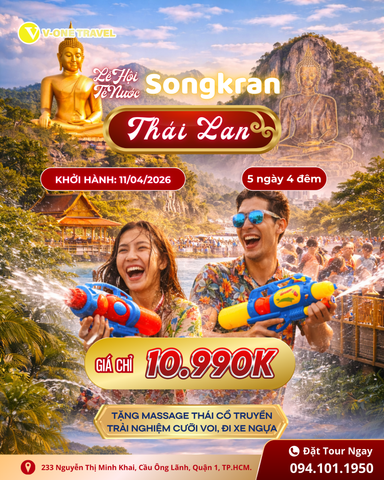 TOUR THÁI LAN: LỄ HỘI TÉ NƯỚC SONGKRAN 2026