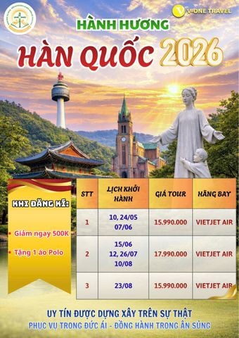 TOUR HÀNH HƯƠNG HÀN QUỐC NĂM 2026