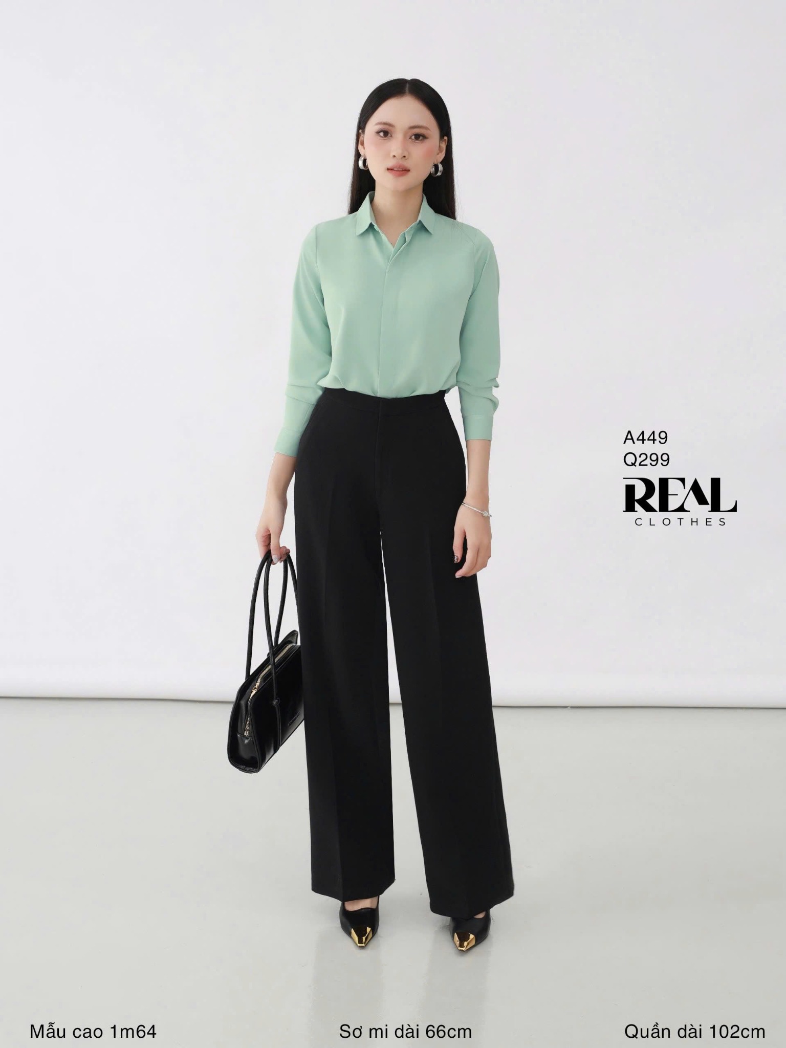 Sơ mi cổ mềm olive MỚI