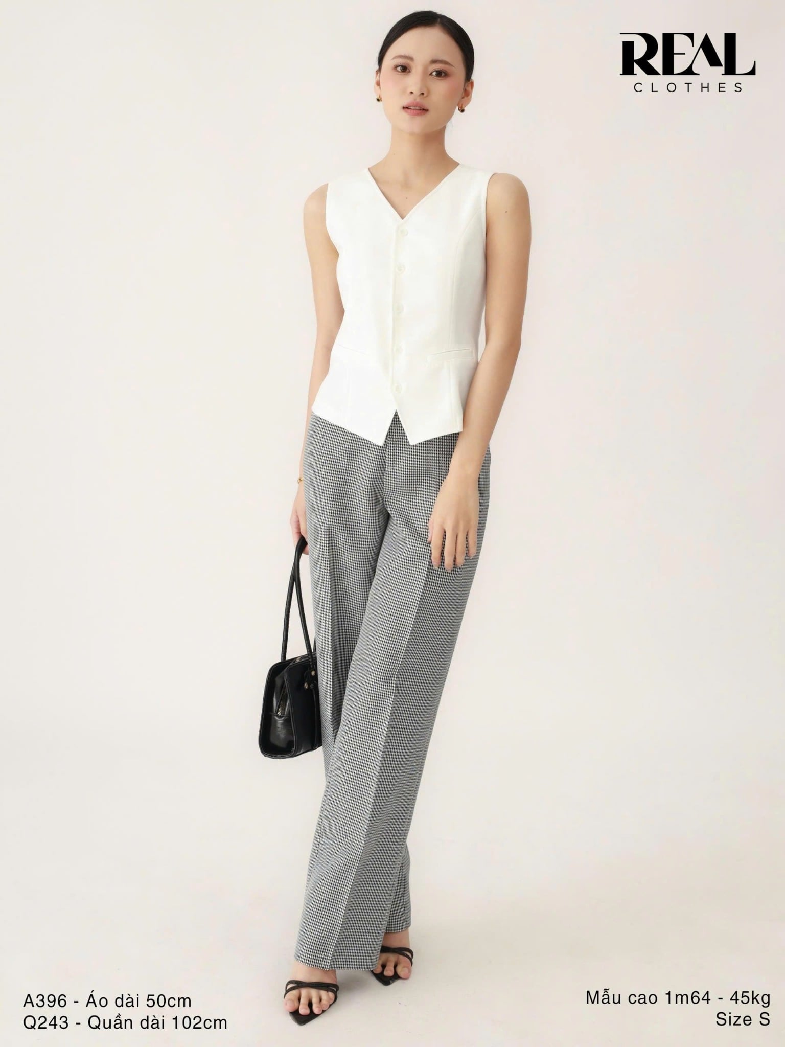 Quần suông Paris zigzag đen