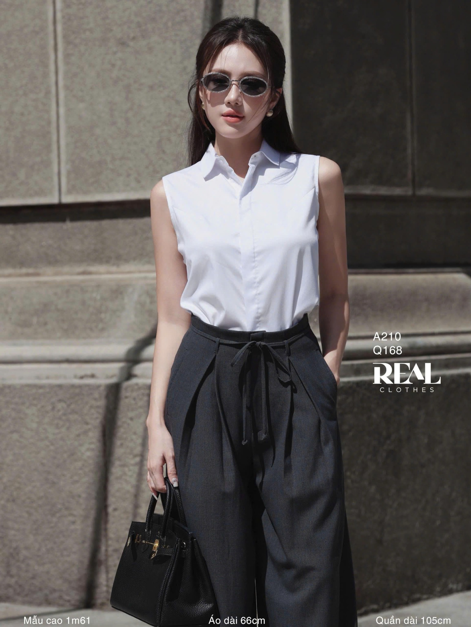 Quần ống rộng xám đậm - size XS