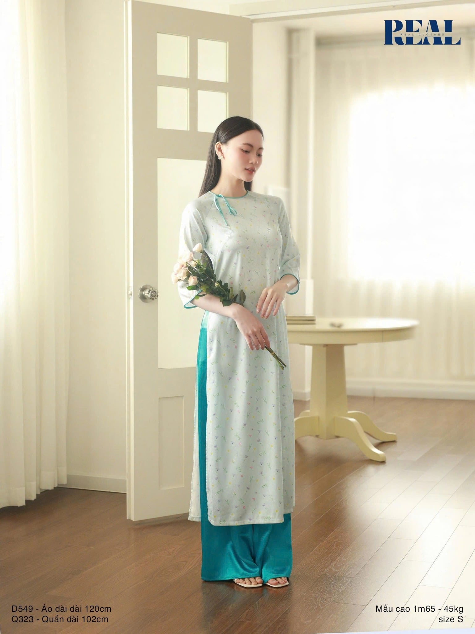  Áo dài cách tân Linh Lan xanh 