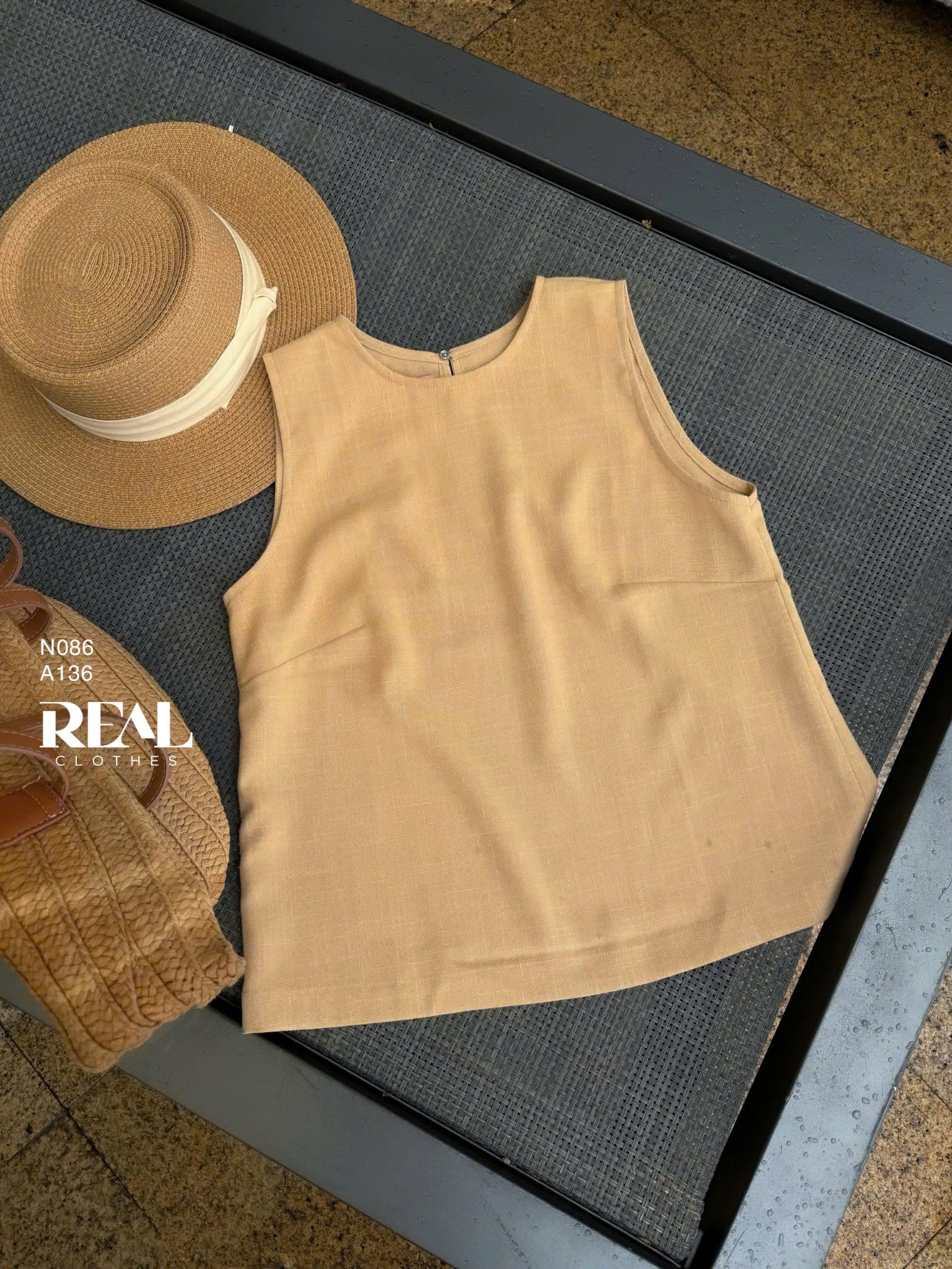 Áo linen cafe sữa