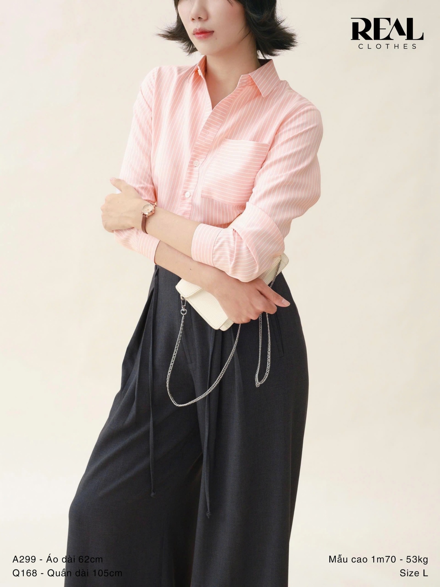 Quần ống rộng xám đậm - size XS