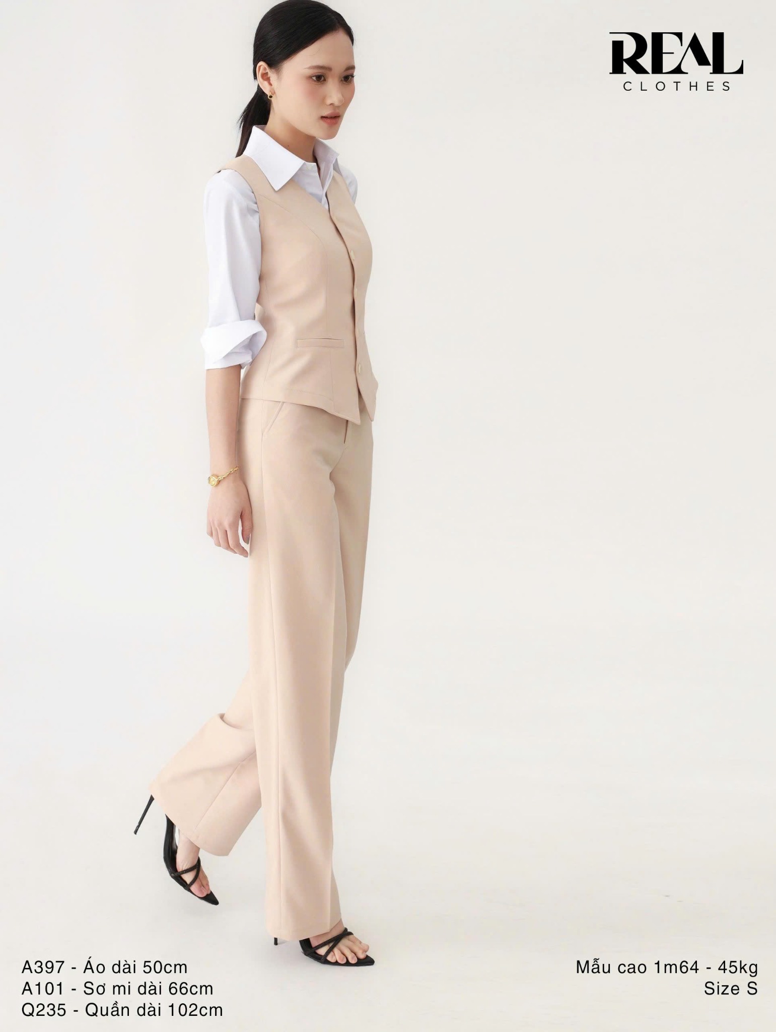 Áo kiểu ghile nude