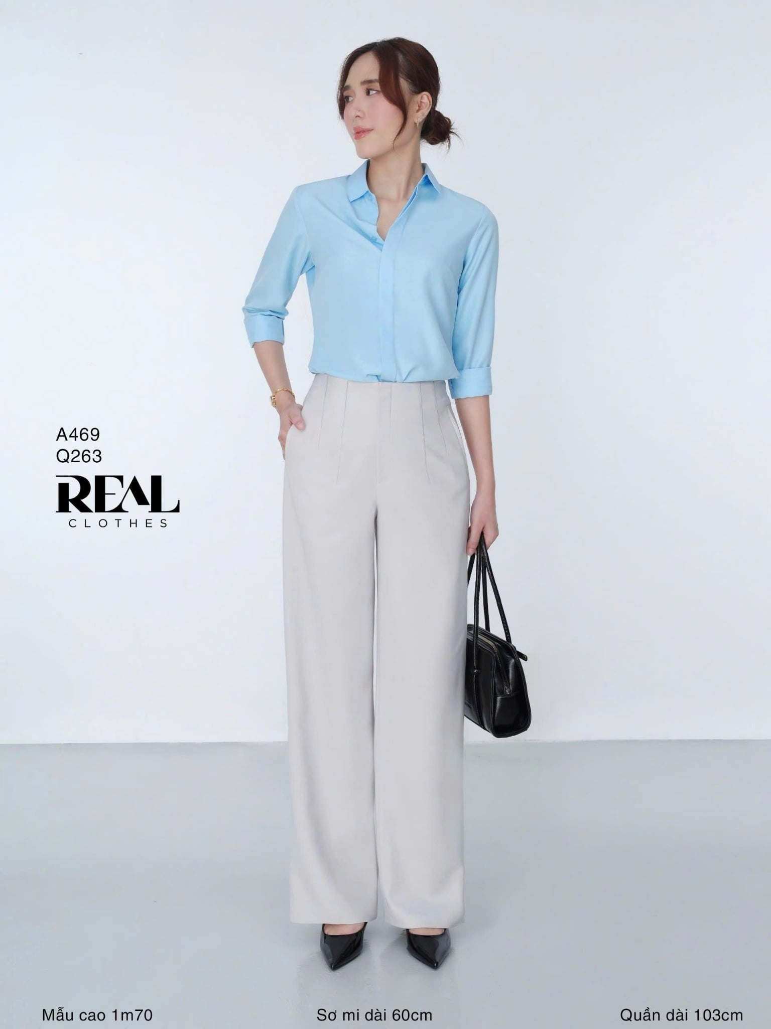 Sơ mi cổ Đức blue