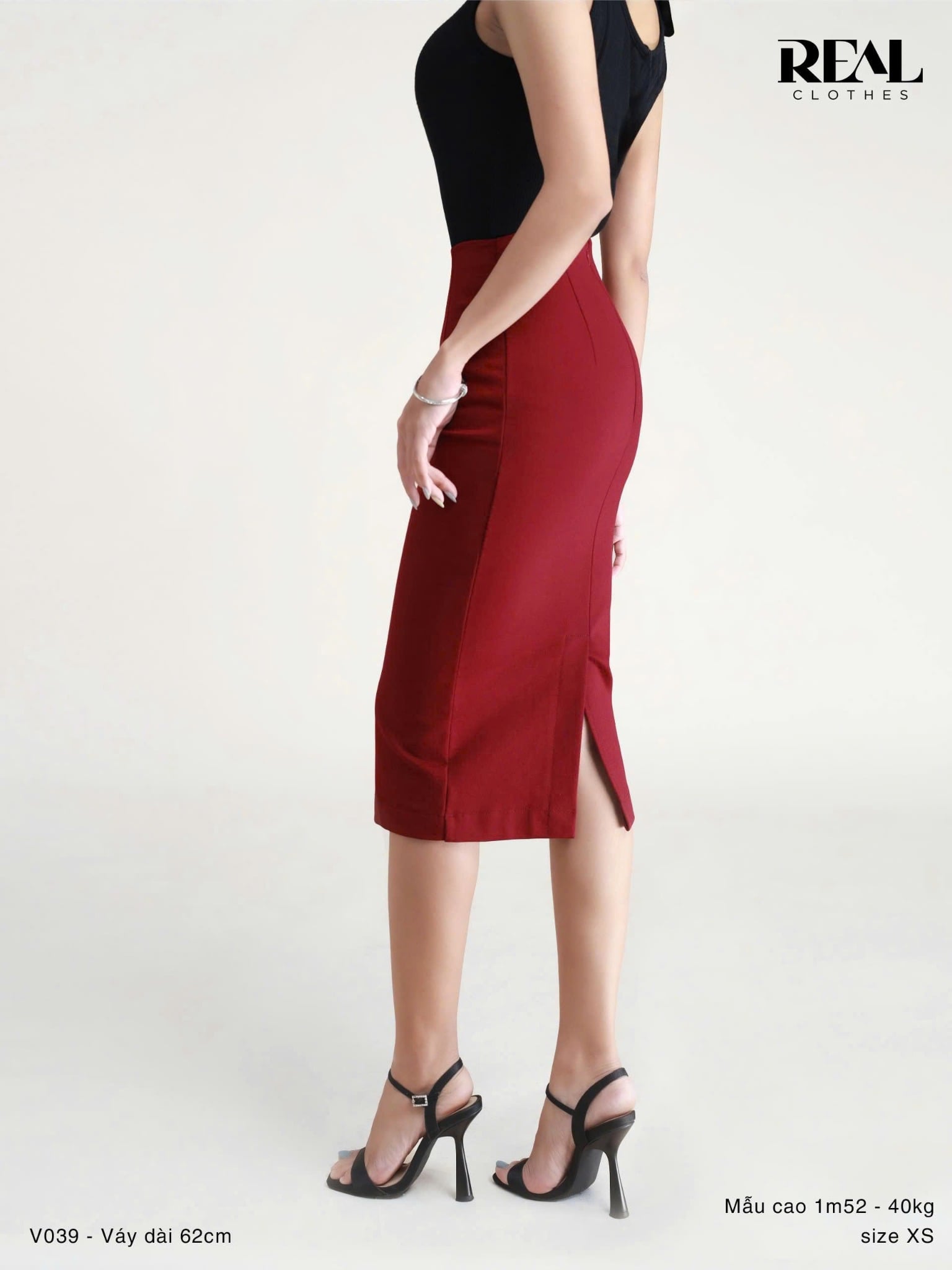 Bút chì midi thun đỏ đô SALE