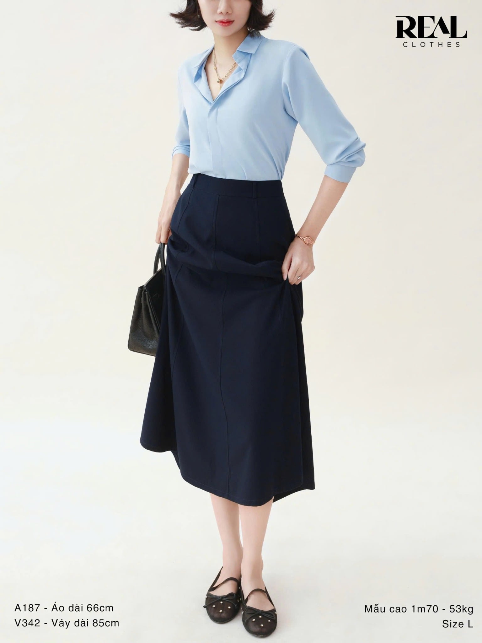 Sơ mi cổ mềm blue