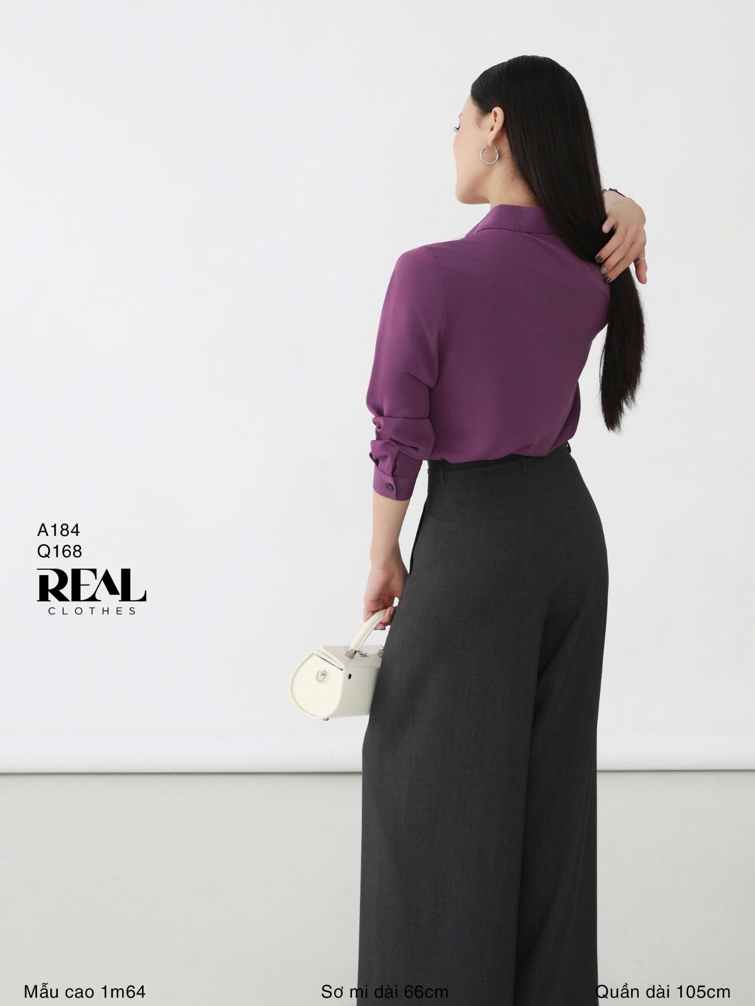 Quần ống rộng xám đậm - size XS