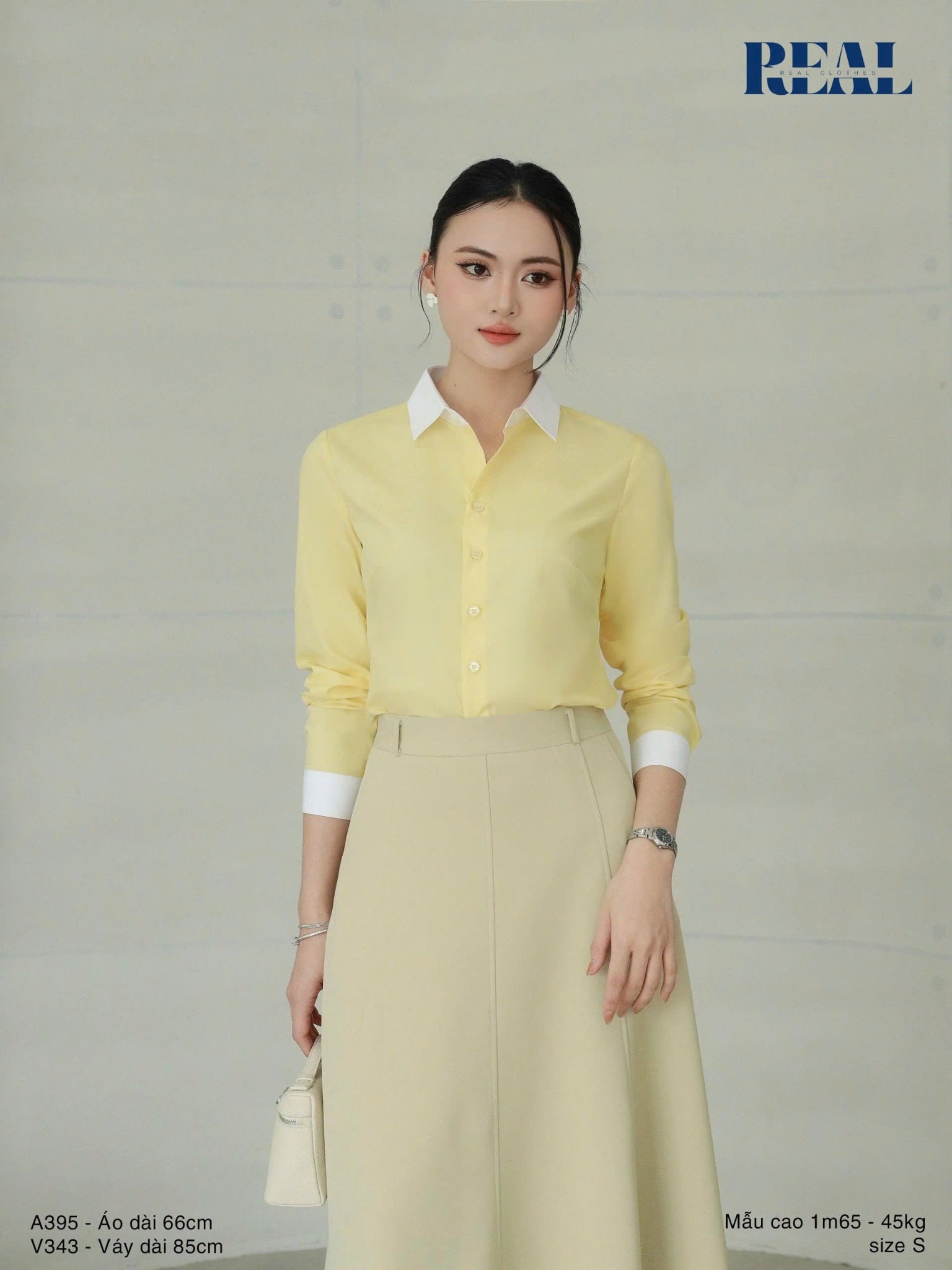 Sơ mi phối cổ Yola vàng