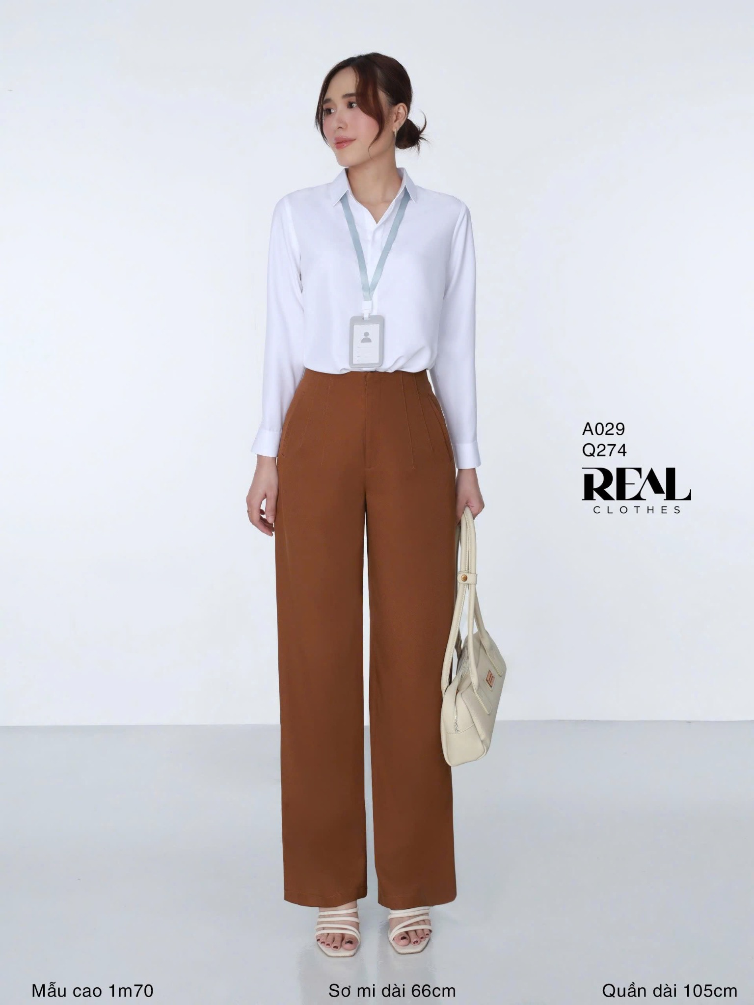 Sơ mi basic cổ nhọn trắng