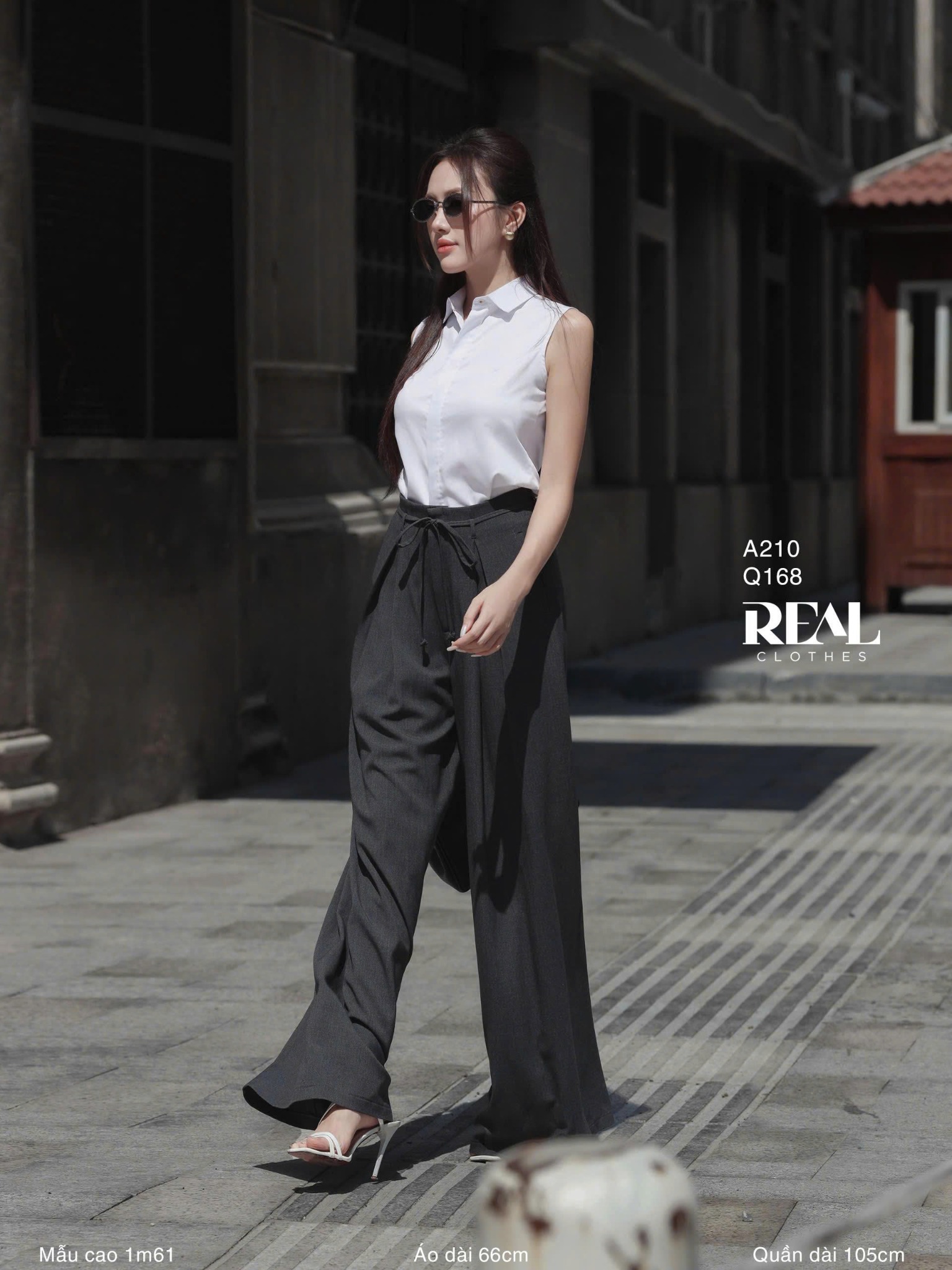 Quần ống rộng xám đậm - size XS